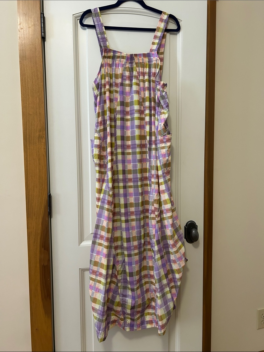Anthropologie Daily Practice Coming Up Lilac Plaid Midi Dress